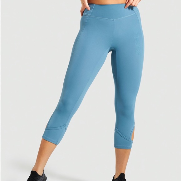 Gymshark Studio Cropped High Wasted Leggings teal - Picture 1 of 3